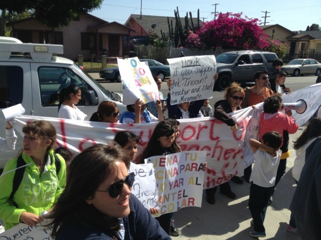 Miramonte teachers march