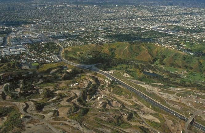 Baldwin Hills, including the oil field, from above.
