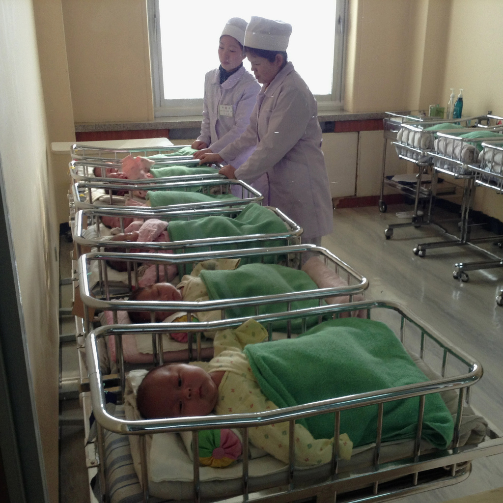 An iPhone photo of nurses at a maternity hospital in Pyongyang. In Jan., foreigners were allowed for the first time to bring mobile phones into the country.