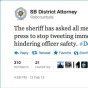 San Bernardino County's District Attorney's Office tweet