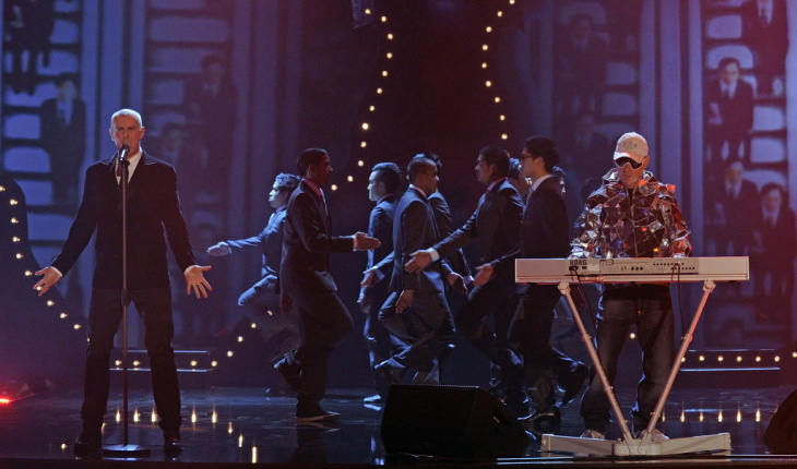 Neil Tennant (L), singer of he British p