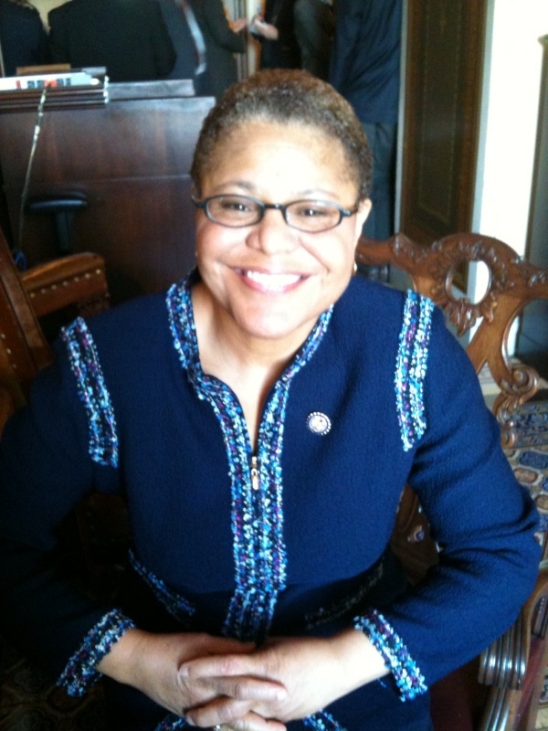 Newly sworn in Congresswoman Karen Bass