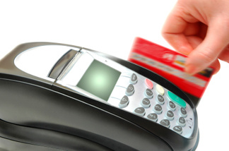 Person using debit card