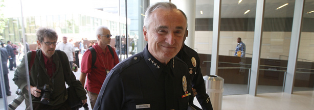 Once-Los Angeles Police Chief William Bratton after his last press conference on October 28, 2009 in L.A.