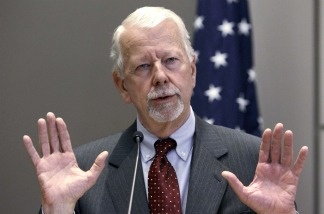 In this photo taken Friday Nov. 19, 2010, Chief District Judge Vaughn R. Walker of the Northern District of California, speaks at a legal conference in Seattle.