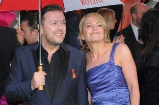 Host Ricky Gervais and Jane Fallon arrive at the 67th Annual Golden Globe Award on Jan.17, 2010 in Beverly Hills. Gervais is once again hosting this year's Globes.