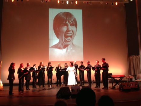 Petra Haden and choir at the Getty's Harold M. Williams Auditorium, Jan. 26, 2013