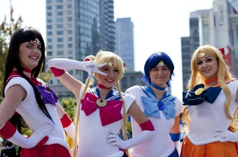 Sailor Moon cosplayers at Anime Revloution 2014 in Vancouver, Canada.
