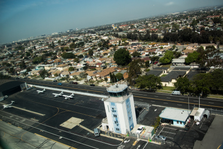 Hawthorne Airport Aerial Los Angeles Traffic Control Spending Aviation Cuts Sequester