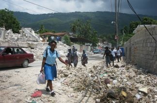 Despite the rubble and lack of permanent housing in post-quake Haiti, one positive sign is the vast number of children who have been able to return to school.