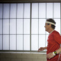 Don Wright runs at an indoor track at the Maplewood Community Center in North Saint Paul, Minn.