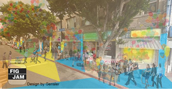 Promotional image for the winning "Fig Jam" event on North Figueroa Street in Highland Park.
