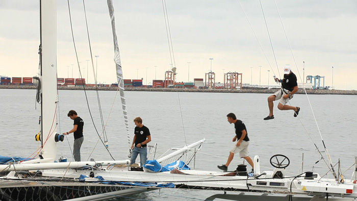 The world's fastest sailboat is in Los Angeles and the crew is hoping to make their way to Hawaii faster than anyone has before.