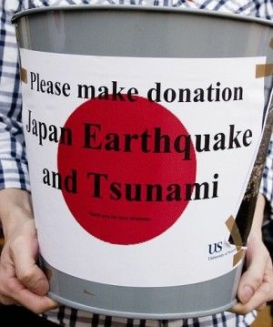 A donation bucked in Brighton, England, March 25, 2011