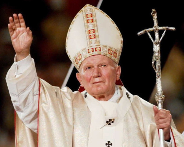 Pope John Paul II at Giants Stadium in New Jersey in 1995.