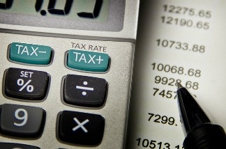Pictured: the advanced technology used to calculate the nation's taxes.