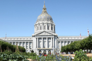 The Civic Center Plaza in San Francisco, California.