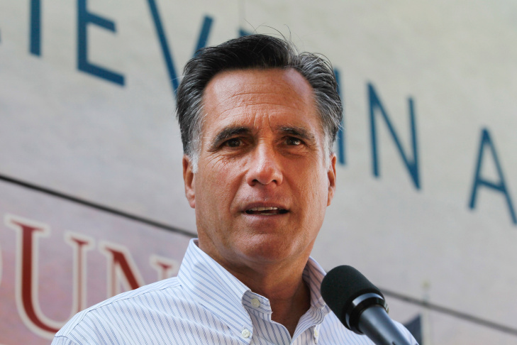 Mitt Romney Campaigns In Six Swing States On "Every Town Counts" Bus Tour