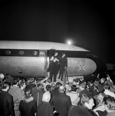 The Beatles arrive 15 January 1964 in Fr
