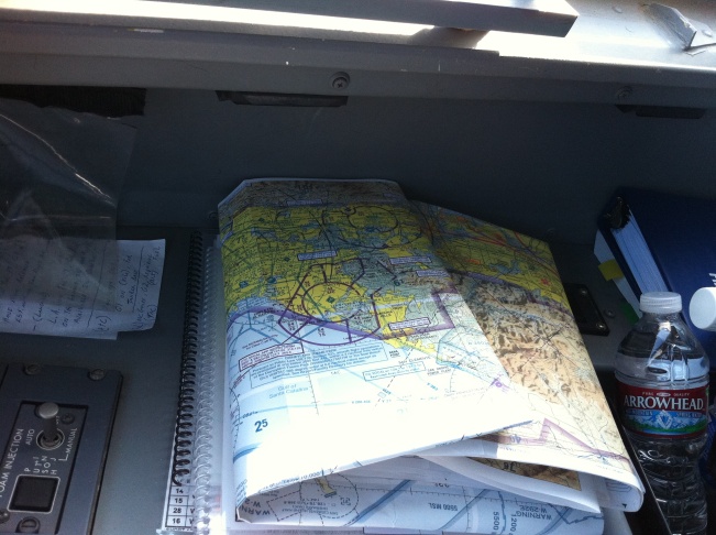 Interior, cockpit, Super Scooper airplane.