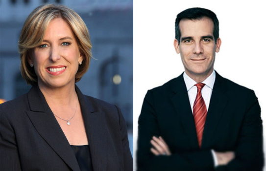Wendy Greuel and Eric Garcetti