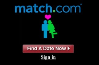 Match.com's mobile login page.