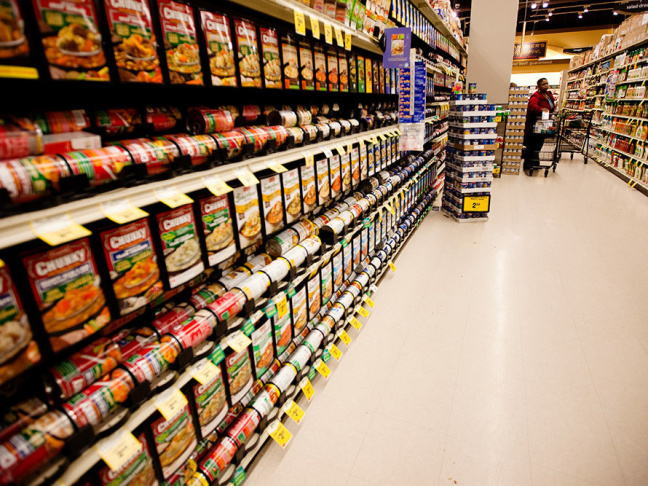 The soup isle at a grocery store in Washington, D.C, Tuesday, November 22, 2011.