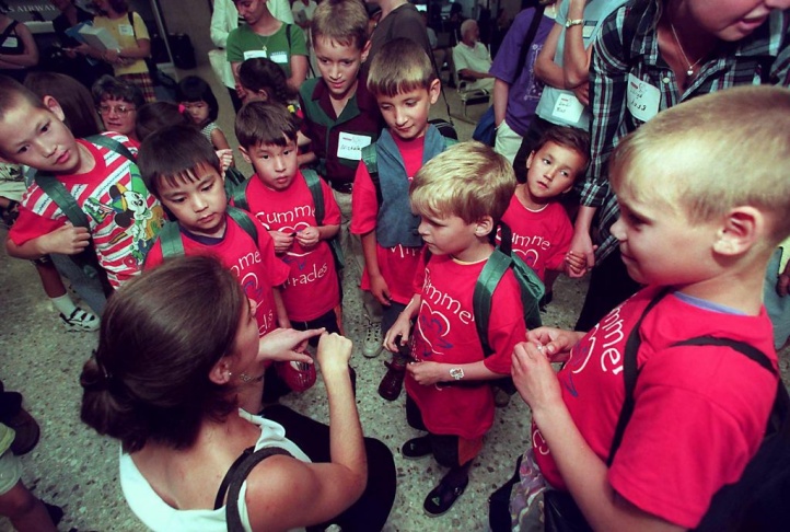 A group of orphan children from Russia and Khazakh
