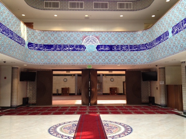 The interior of King Fahad mosque in Culver City, a NewGround partner with Temple Emanuel of Beverly Hills.
