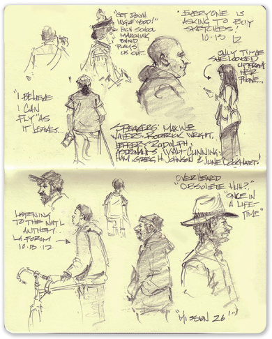 Mike Sheehan sketched Shuttle Endeavour last weekend as it traveled from LAX to the California Science Center. 