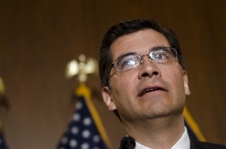 Xavier Becerra speaks during a press conference. Becerra is currently under scrutiny from Common Cause.