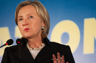 US Secretary of State Hillary Clinton speaks at the conclusion of the 17th ASEAN Regional Forum security dialogue in Hanoi on July 23, 2010.
