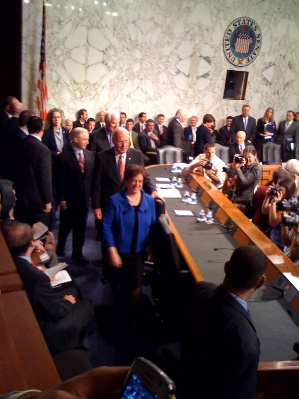 Elena Kagan enters the Judiciary hearing room