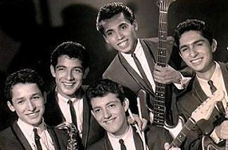 The Premiers 1964 promotional picture (Frank Zuniga rear center, standing with bass guitar)