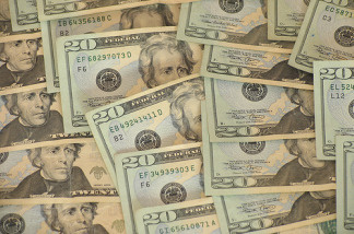 Crisp $20 U.S. bills.