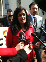 Pramila Jaipal, of the Fair Immigration Reform Movement, at a press conference in Washington D.C., March 31.