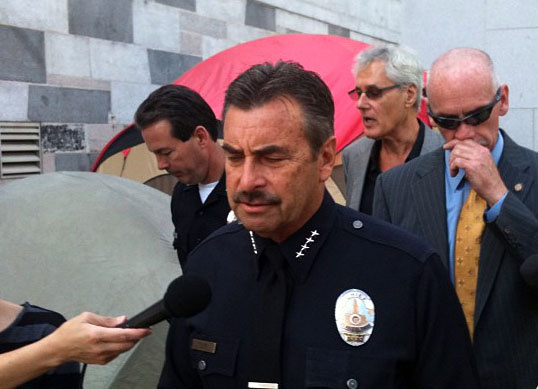 LAPD Chief Charlie Beck at Occupy L.A.