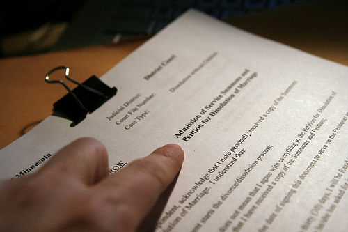 divorce papers