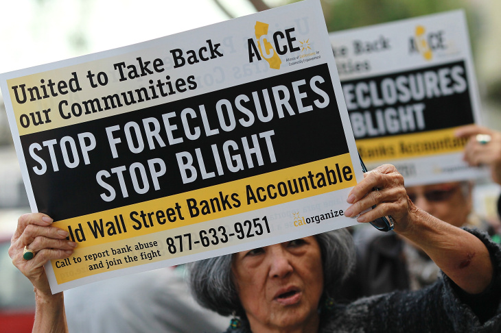 Activists Demonstrate In Support Of Homeowners Facing Foreclosures