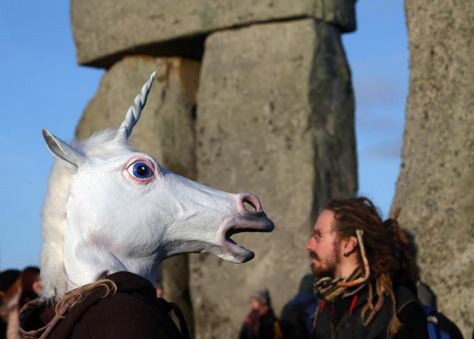 Druids Celebrate Winter Solstice At Stonehenge