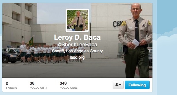 LA County Sheriff Lee Baca has joined Twitter and his now writing a blog on the LA Sheriff's Department website.