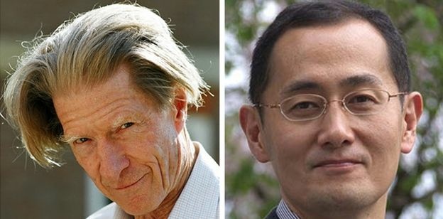 John B. Gurdon (left) and Shinya Yamanaka will share the prize, worth about $1.2 million.