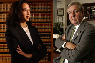 Opposing campaigns for California Attorney General candidates Kamala Harris, left, and Steve Cooley clashed on Tuesday, Nov.16, 2010 over the only uncalled statewide race.