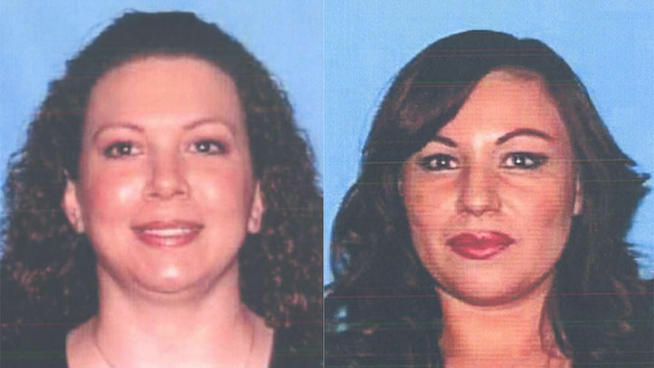 Stacey Schreiber, 39, left, and Irma Zamora, 40, were both killed by electrocution when they went to help at the scene of a car crash. They're seen here in their DMV photos.