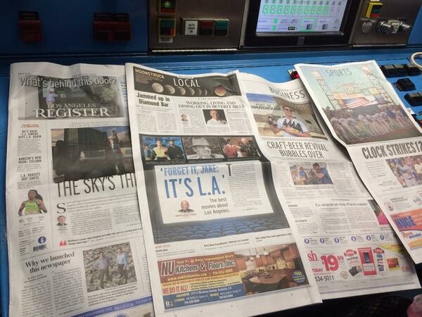 File photo: The Los Angeles Register debuted on April 16, 2014.