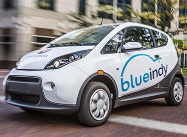 The Bolloré company, which operates the Blue Indy electric vehicle car-sharing program in Indianapolis and another program in Paris, will install 100 electric vehicles and 200 charging stations in Los Angeles.