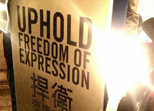 From a sign held up in Hong Kong, January 2010