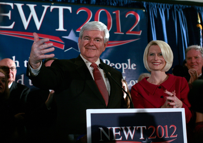 GOP Candidate Newt Gingrich Holds Primary Night Gathering
