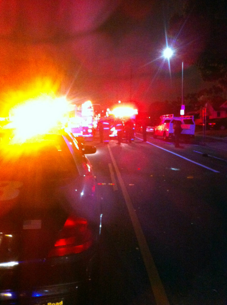 The scene of a multiple victim shooting in Southwestern L.A. Wednesday night.