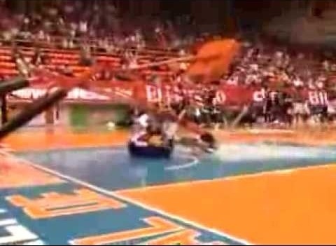 Scary Hoop Collapse on Globetrotter, Shatters Backboard